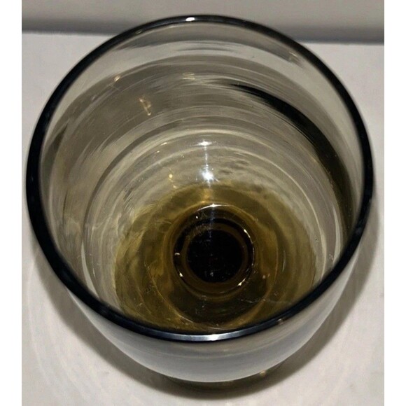 Set of 5 Vintage Libbey Tawny Accent Brown Smoked Wine Glasses 1970s Libby 10oz - Picture 2 of 3